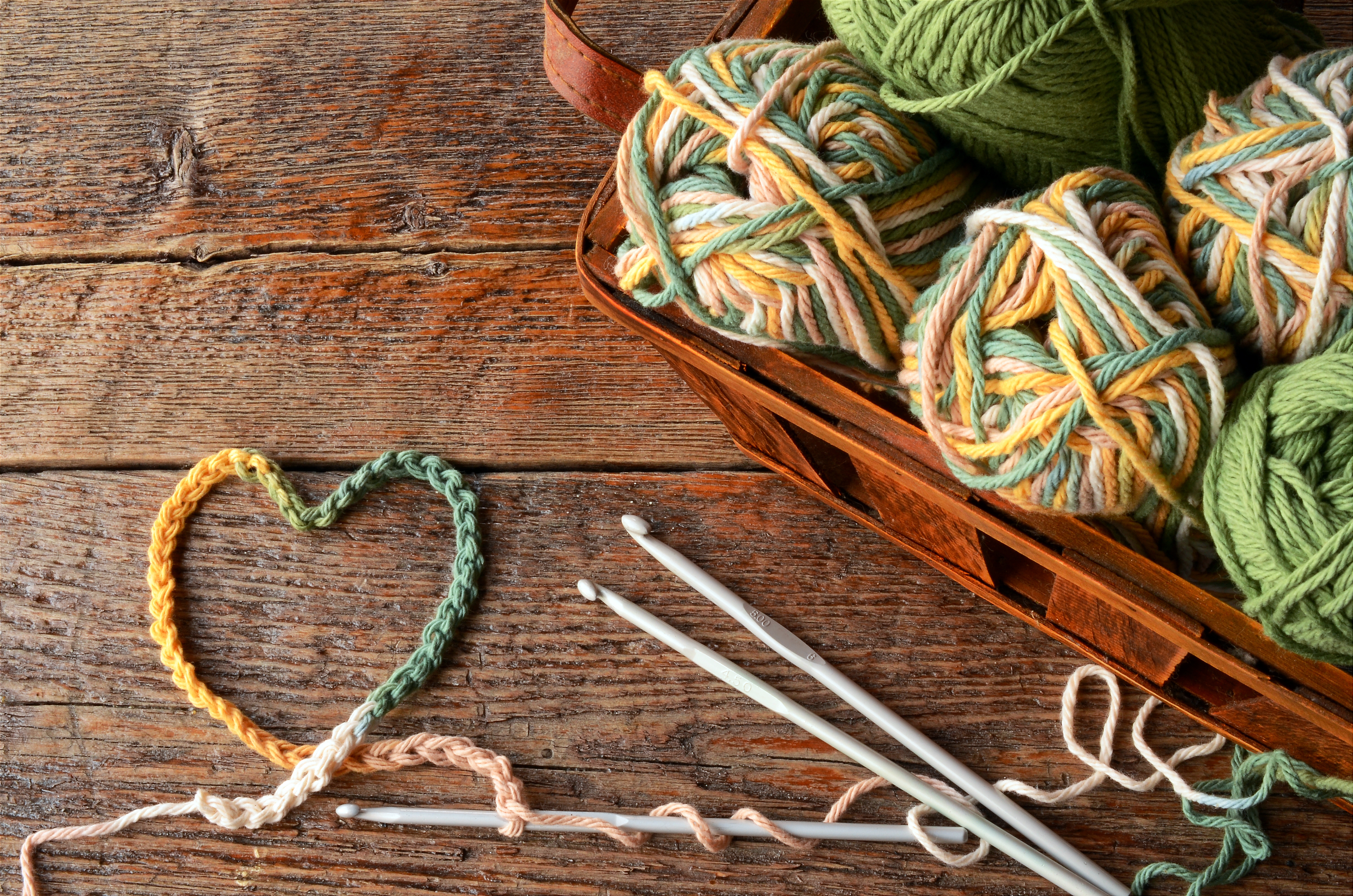 crochet hooks & yarn
